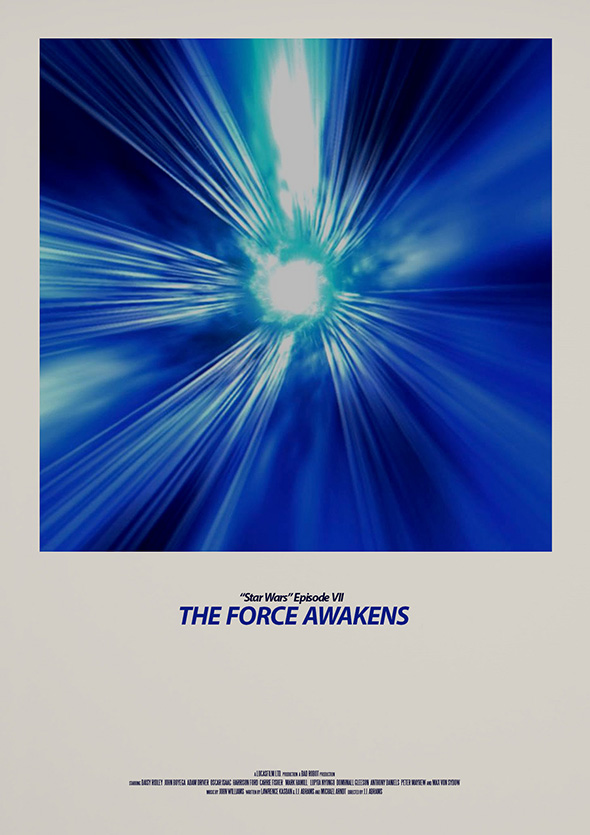 Star Wars The Force Awakens Minimal Non Design Movie Poster Millennium Falcon Makes the Jump Into Hyper Space by Kristian Goddard