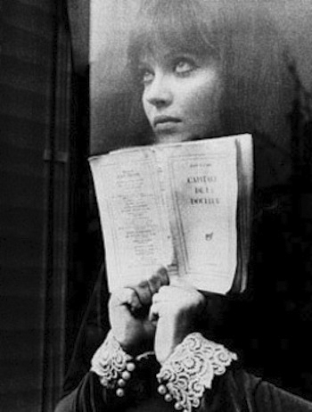Anna Karina with Book