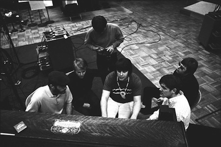 Brian Wilson at the piano with The Beach Boys