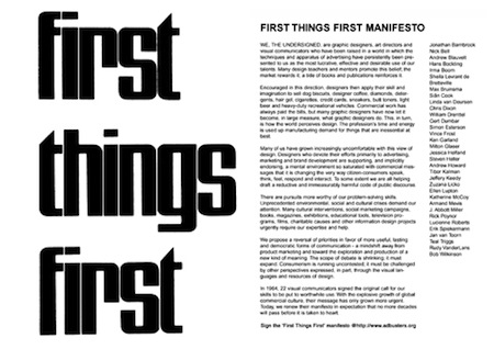 First Things First Manifesto