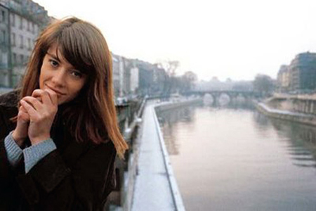Francoise Hardy on the Seine in Paris