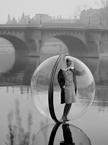 Girl In Bubbble On Water