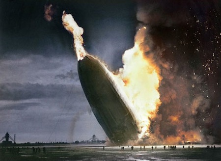 Colourized Photograph os the Hindenburg Blimp