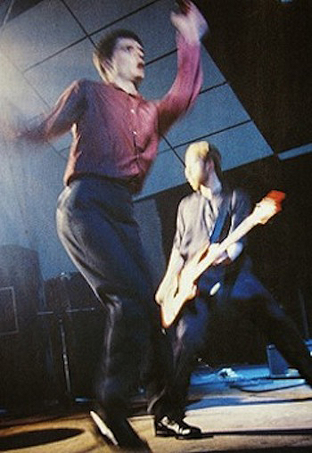 ian Curtis and Peter Hook of Joy Division