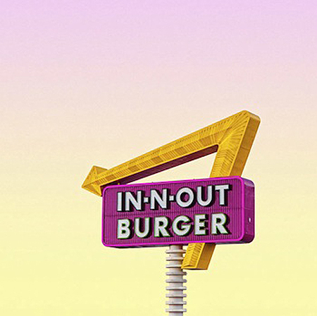 In N Out Burger Sign in Los Angeles