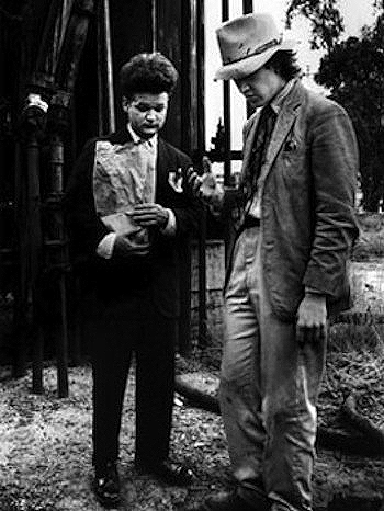 Jack Nance and David Lynch on location for the shoot of Eraserhead