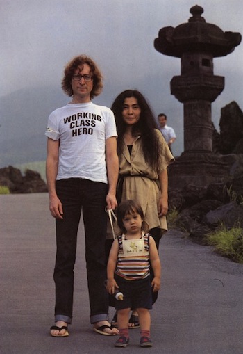 John Lennon Yoko Ono and Shaun Working Class Hero in Japan