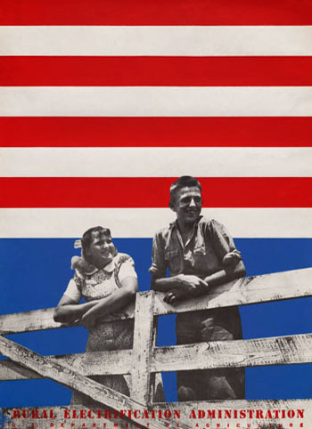 Lester Beall Rural Electrification Administration Stars and Stripes Poster