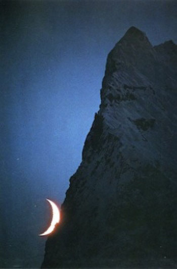 Moon on Rockface