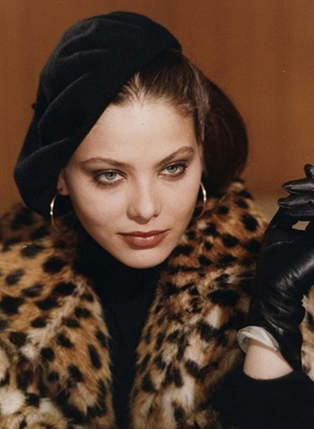 Ornella Muti Smoking in Leather Gloves