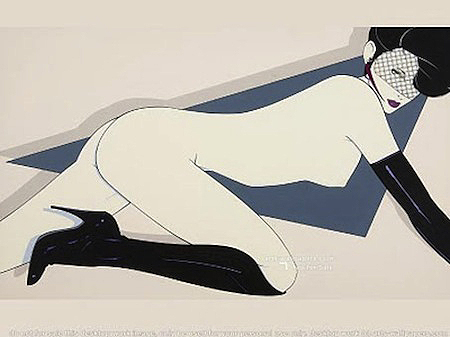 Patrick Nagel Girl Naked On All Fours
