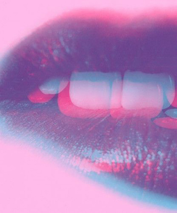 Pink 3D Lips Colour Double Exposure Graphic
