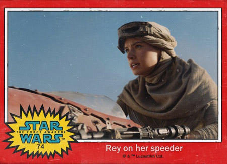 Star Wars: The Force Awakens Trading Card 74 Rey on her Speeder