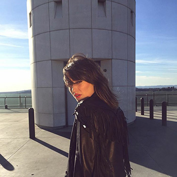 Taylor Shae Wearing Leather Biker Jacket