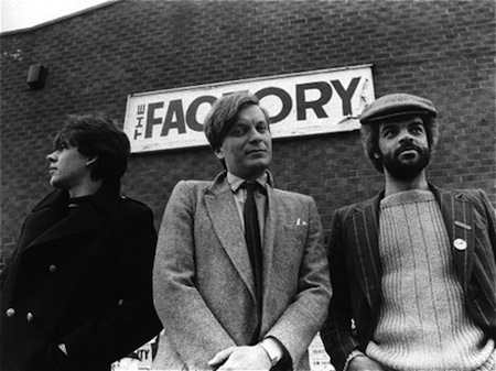 Tony Wilson and PeterSaville Outside the Original Factory Manchester